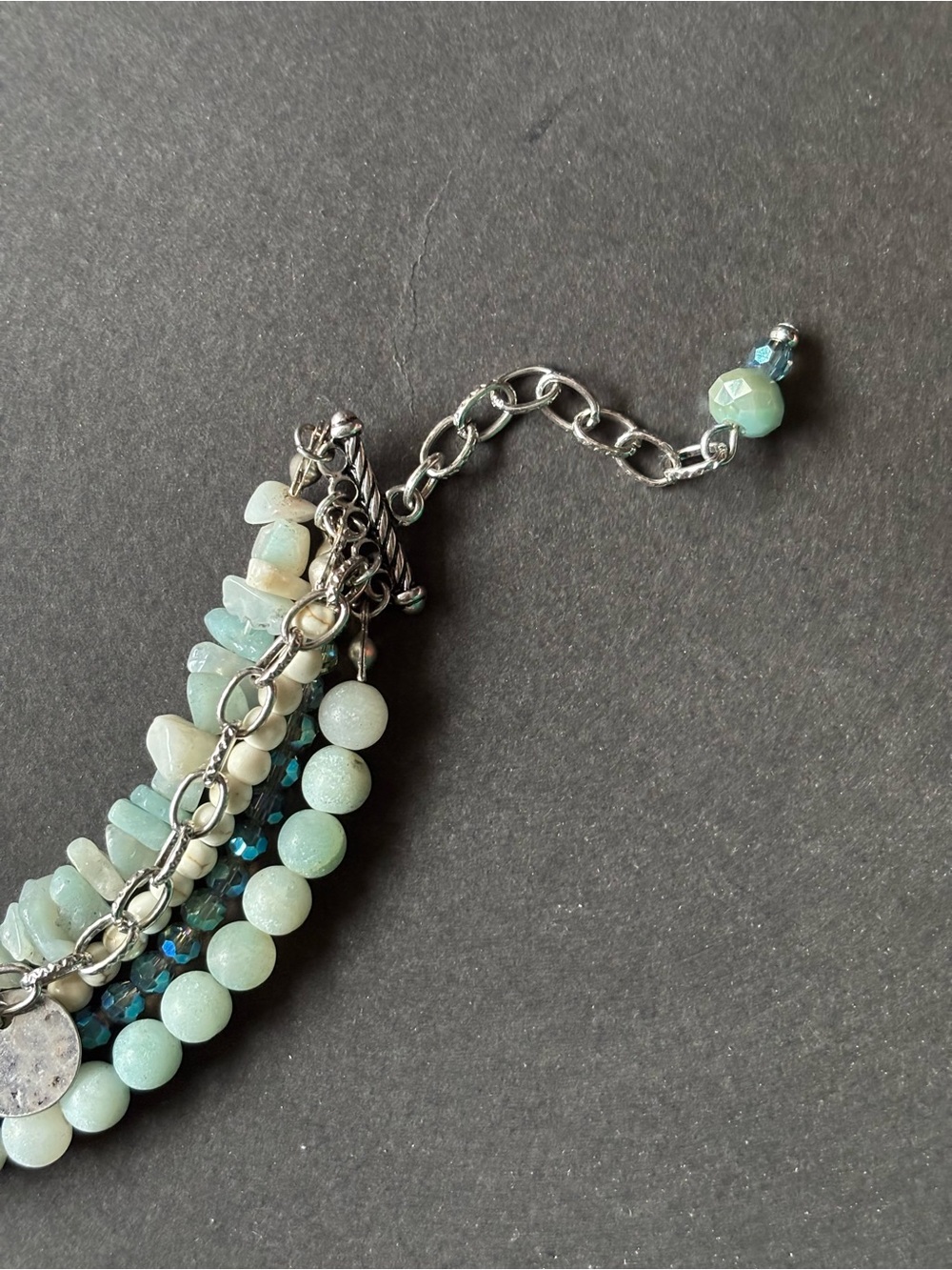 Linen & Flax Amazonite Multi Strand Bracelet Silver Charms - Picture 7 of 7